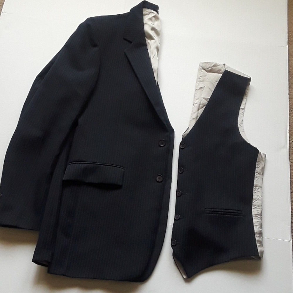 The Men's Shop Navy Pinstripe Jacket and Vest
